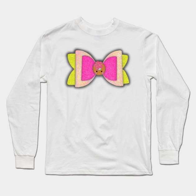 Sprinkle Doughnut  Bow Long Sleeve T-Shirt by Kohlin